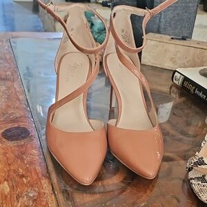 Naturalizer 27 Edit Women"s Heeled Pump Toffee Patent Beige Leather Size 9M